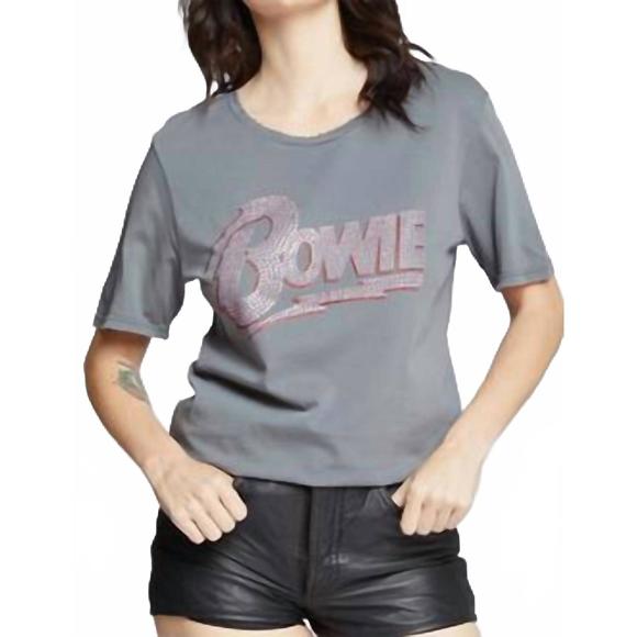 RECYCLED KARMA Tops - NEW RECYCLED KARMA bowie pink stud tee in steel grey